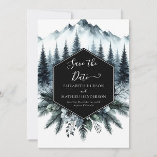 Romantic Elegant Mountain Wedding Save The Date