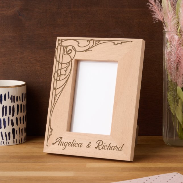 Romantic,Elegant, Ornate Wedding  Engraved Frames (Left)