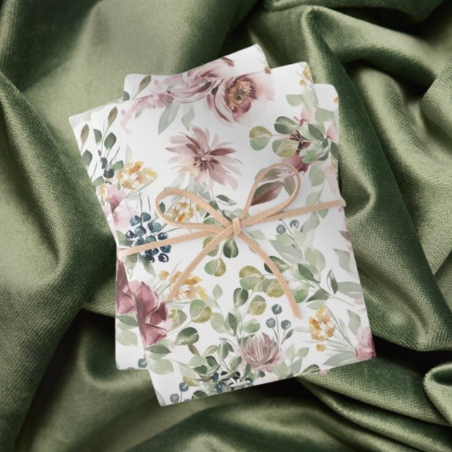 Romantic elegant pastel floral wrapping paper set (Creator Uploaded)