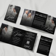 Romantic Elegant Photo Tri-fold Wedding Invitation