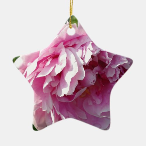 Romantic elegant pink floral Pink Peonies Ceramic Ornament