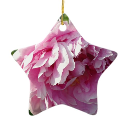 Romantic elegant pink floral Pink Peonies Ceramic Ornament