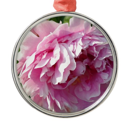 Romantic elegant pink floral Pink Peonies Metal Ornament