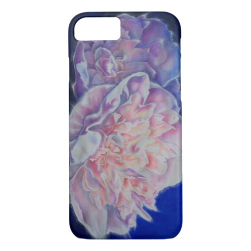 Romantic elegant pink white blue pastel watercolor iPhone 87 case