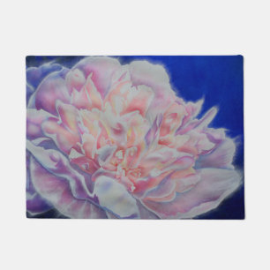 Romantic elegant pink white blue pastel watercolor doormat
