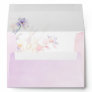 Romantic Elegant Purple Blush Watercolor Flowers Envelope