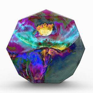 Romantic elegant purple teal flower painting award