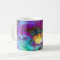 Romantic elegant purple teal flower painting