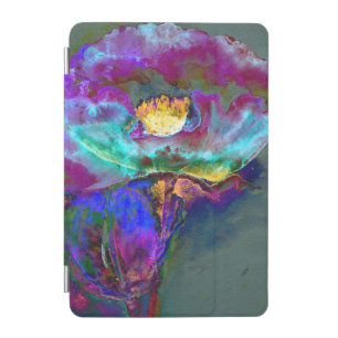 Romantic elegant purple teal flower painting iPad mini cover