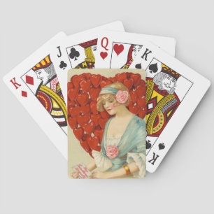 Romantic Elegant Retro Valentine, John Winsch 1910 Poker Cards