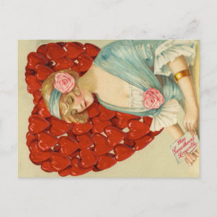 Romantic Elegant Retro Valentine, John Winsch 1910 Postcard