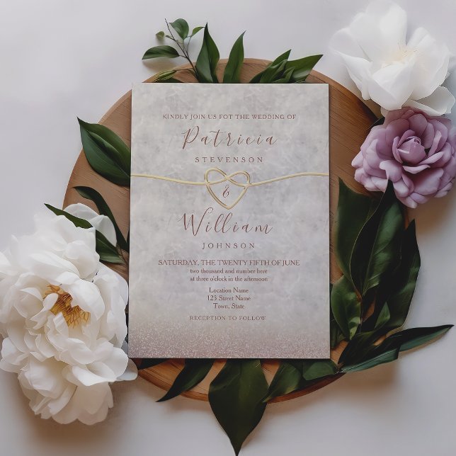 Romantic Elegant Rose Gold Wedding Invitation (Creator Uploaded)