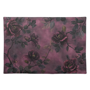 Romantic Elegant roses & Dark Vintage floral Cloth Placemat