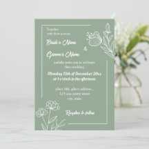 Romantic elegant sage green floral