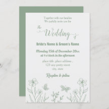 Romantic elegant sage green floral wedding