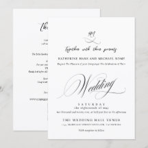 Romantic Elegant Script Calligraphy Wedding