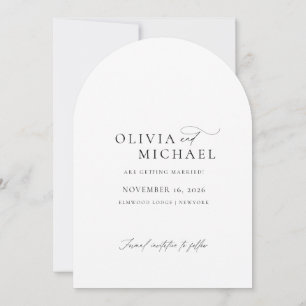Romantic Elegant Script Photo Wedding Arch Save The Date