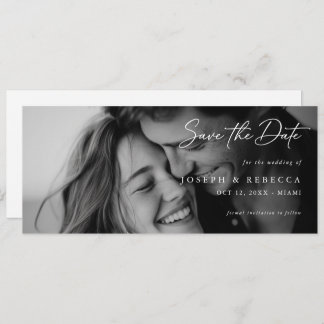 Romantic ELEGANT Script Photo Wedding Save The Date