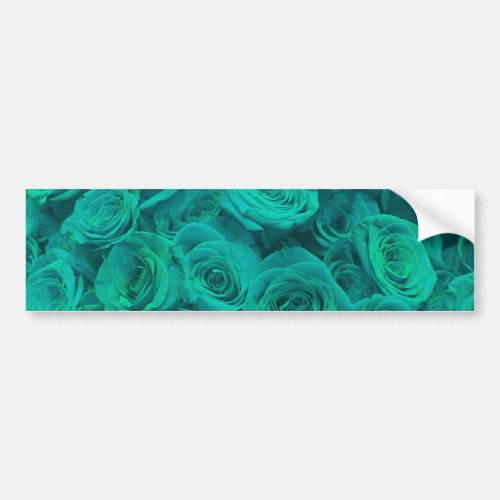 Romantic elegant teal _ green  roses bumper sticker