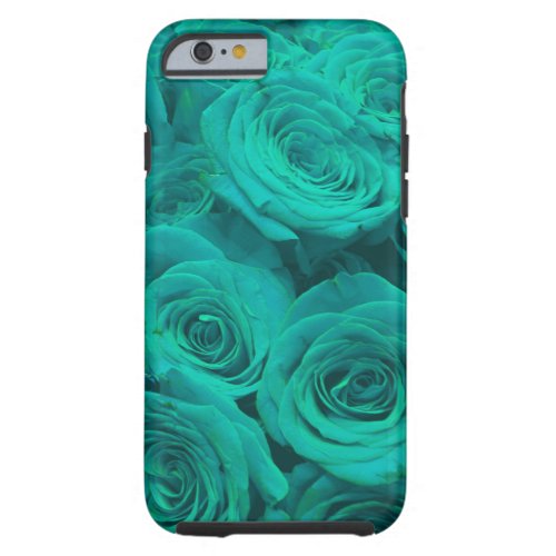 Romantic elegant teal _ green  roses tough iPhone 6 case