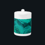 Romantic elegant teal - green  roses teapot<br><div class="desc">Romantic elegant teal  green teal roses - beautiful floral photo.</div>
