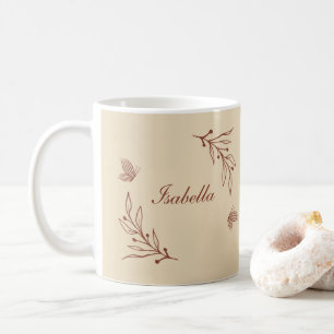 Romantic elegant terracotta floral coffee mug