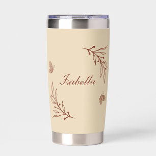 Romantic elegant terracotta floral  insulated tumbler