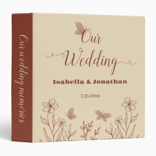 Romantic elegant terracotta floral photo album 3 ring binder