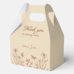 Romantic elegant terracotta floral wedding favor boxes