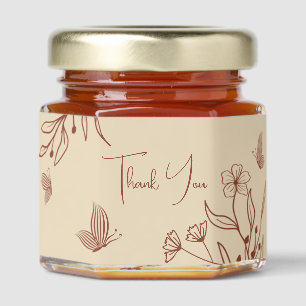 Romantic elegant terracotta floral wedding honey jar favors
