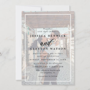 Romantic Elegant Vellum Overlay 2 Photo Wedding Invitation