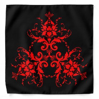 Romantic, Elegant Vintage Damask Red Goth