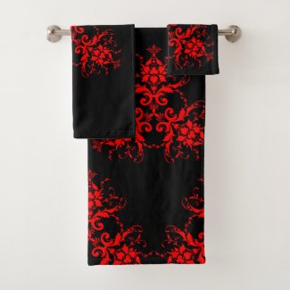 Romantic, Elegant Vintage Damask Red Goth