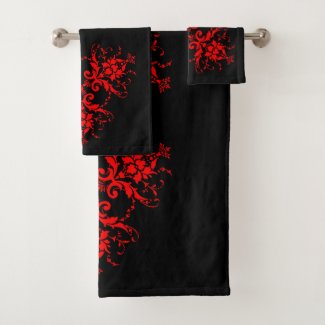 Romantic, Elegant Vintage Damask Red Goth 