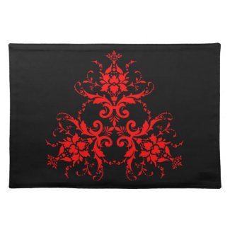 Romantic, Elegant Vintage Damask Red Goth