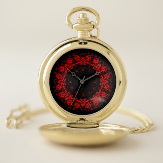 Romantic, Elegant Vintage Damask Red Goth 