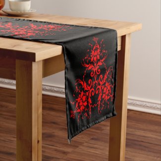Romantic, Elegant Vintage Damask Red Goth 