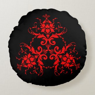 Romantic, Elegant Vintage Damask Red Goth Throw Pi