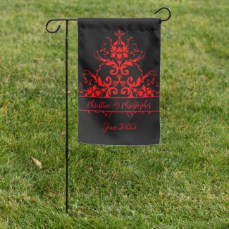 Romantic, Elegant Vintage Red Damask Wedding