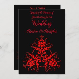 Romantic, Elegant Vintage Red Damask Wedding