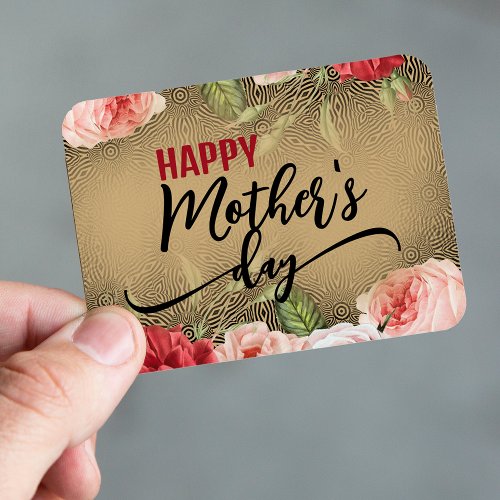 Romantic Elegant Vintage Roses Happy Mothers Day Magnet