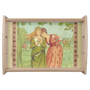 Romantic Elegant Vintage Valentine, Victorian Era Serving Tray