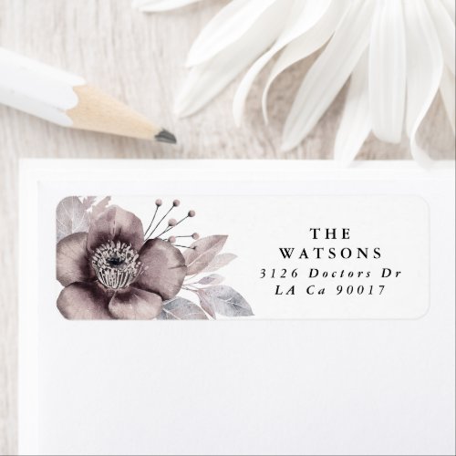 Romantic Elegant Watercolor Floral Wedding address Label