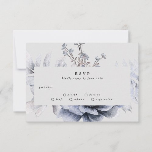 Romantic Elegant Watercolor Floral Wedding RSVP Card