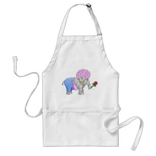 Romantic Elephant Adult Apron