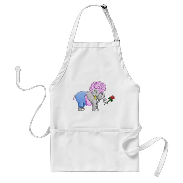 Romantic Elephant Adult Apron (Front)