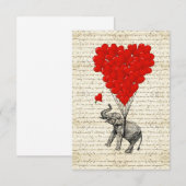 Romantic elephant & heart balloons (Front/Back)