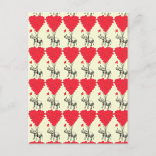 Romantic elephant love heart Valentines Holiday Postcard