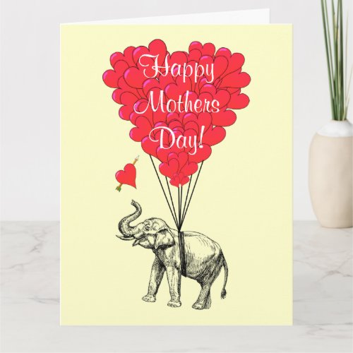 Romantic elephant mothers day card