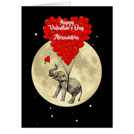Romantic elephant Valentines day Card | Zazzle